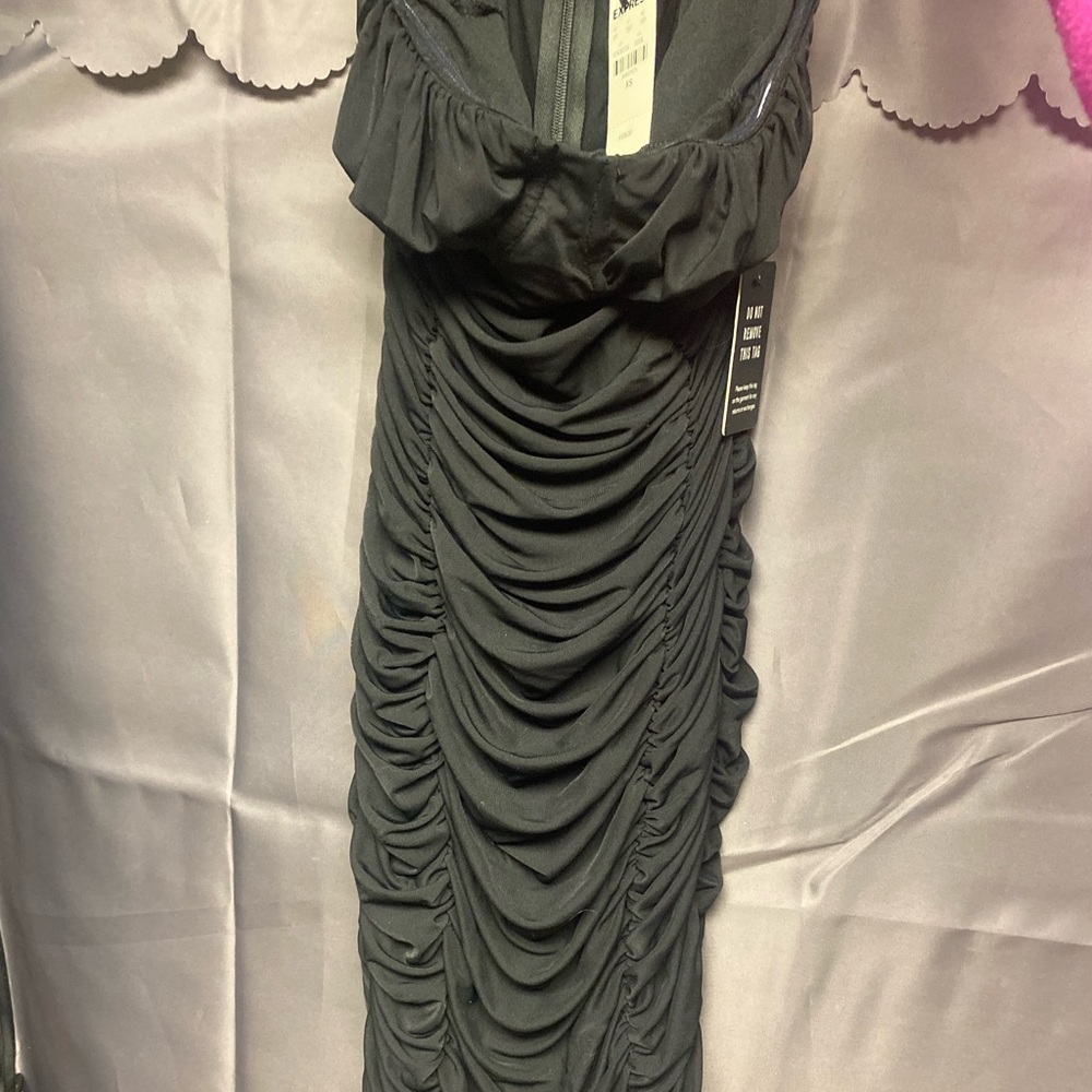 Womens express xs ruched mesh dress NWT